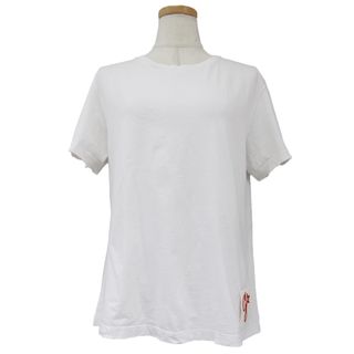 新品 GOLDEN GOOSE ゴールデングース カットソー Tシャツ サイズ:M クルーネック 半袖 スタッズ ワッペン ダメージ加工 コットン ホワイト 白 イタリア製 トップス【レディース】