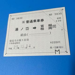 ジェイアール(JR)のJR江差線　湯ノ岱駅　常備軟券乗車券(鉄道)