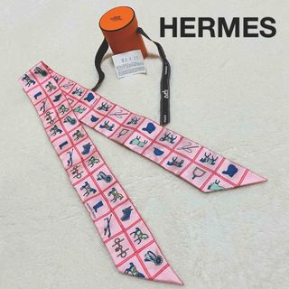 エルメス(Hermes)の【未使用品】HERMESエルメス ツイリースカーフ シルク100 ピンク 22年(バンダナ/スカーフ)