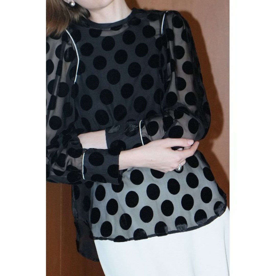 美品 CLANE クラネ シャツ ブラウス トップス シアー ドット 美品 CLANE クラネ シャツ ブラウス トップス シアー ドット