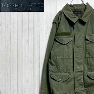 TOPSHOP ミリタリージャケット　マルチポケット　グリーン　アウター