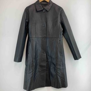 ISOFACE レディース レザージャケット ステンカラー ブラック 羊革100％(テーラードジャケット)