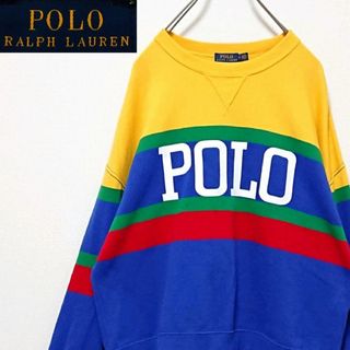 POLO RALPH LAUREN - ポロラルフローレン フロント ロゴ マルチカラー プルオーバー スウェット