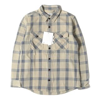 ヴィスヴィム(VISVIM)の美品 visvim ビズビム シャツ サイズ:1 インディゴチェック フランネルシャツ BLACK ELK FLANNEL INDIGO CHECK ベージュ インディゴ トップス カジュアルシャツ 長袖【メンズ】【中古】(シャツ)