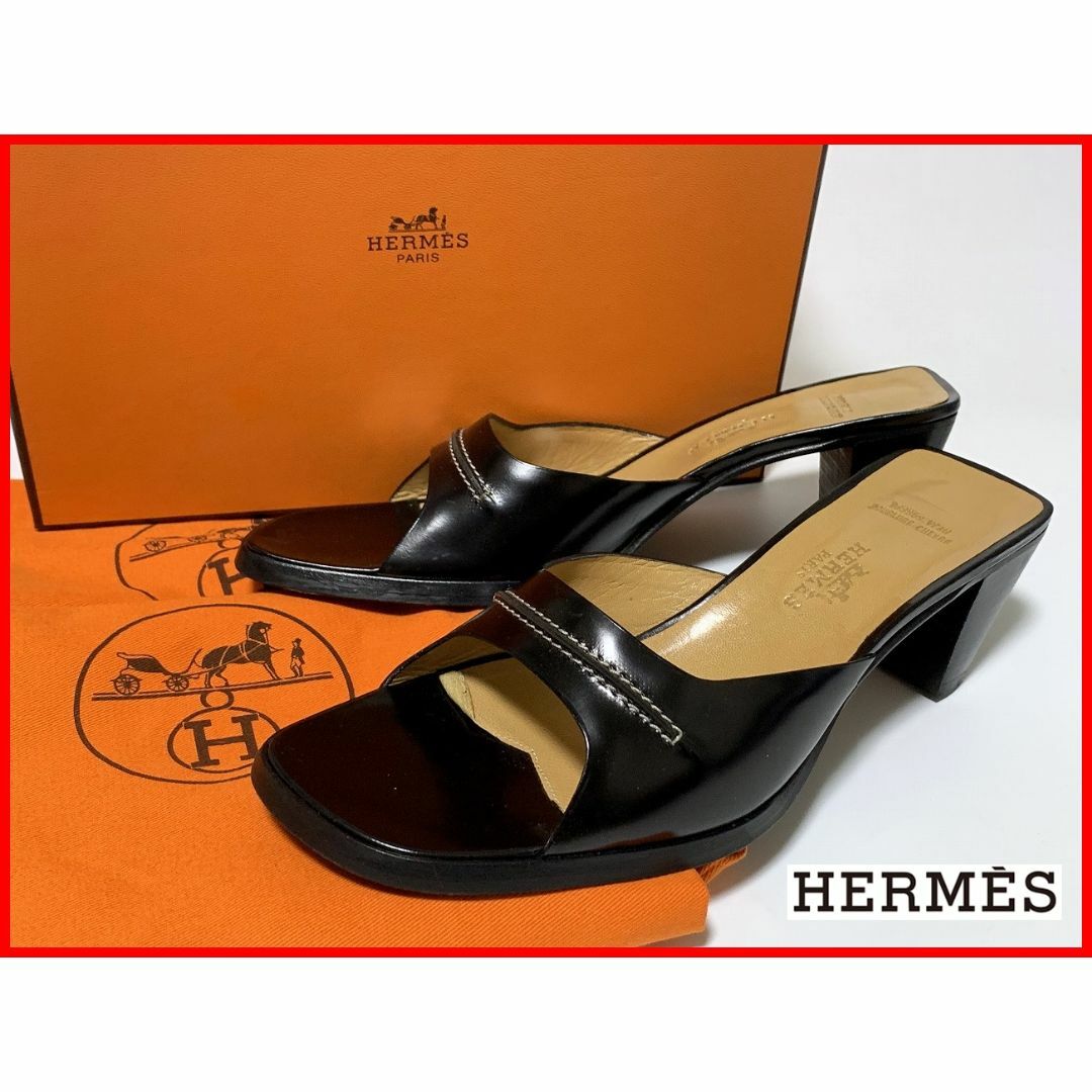 Hermes(エルメス)のHERMES エルメス 35≒22cm サンダル 黒 箱・保存袋 jtl レディースの靴/シューズ(サンダル)の商品写真