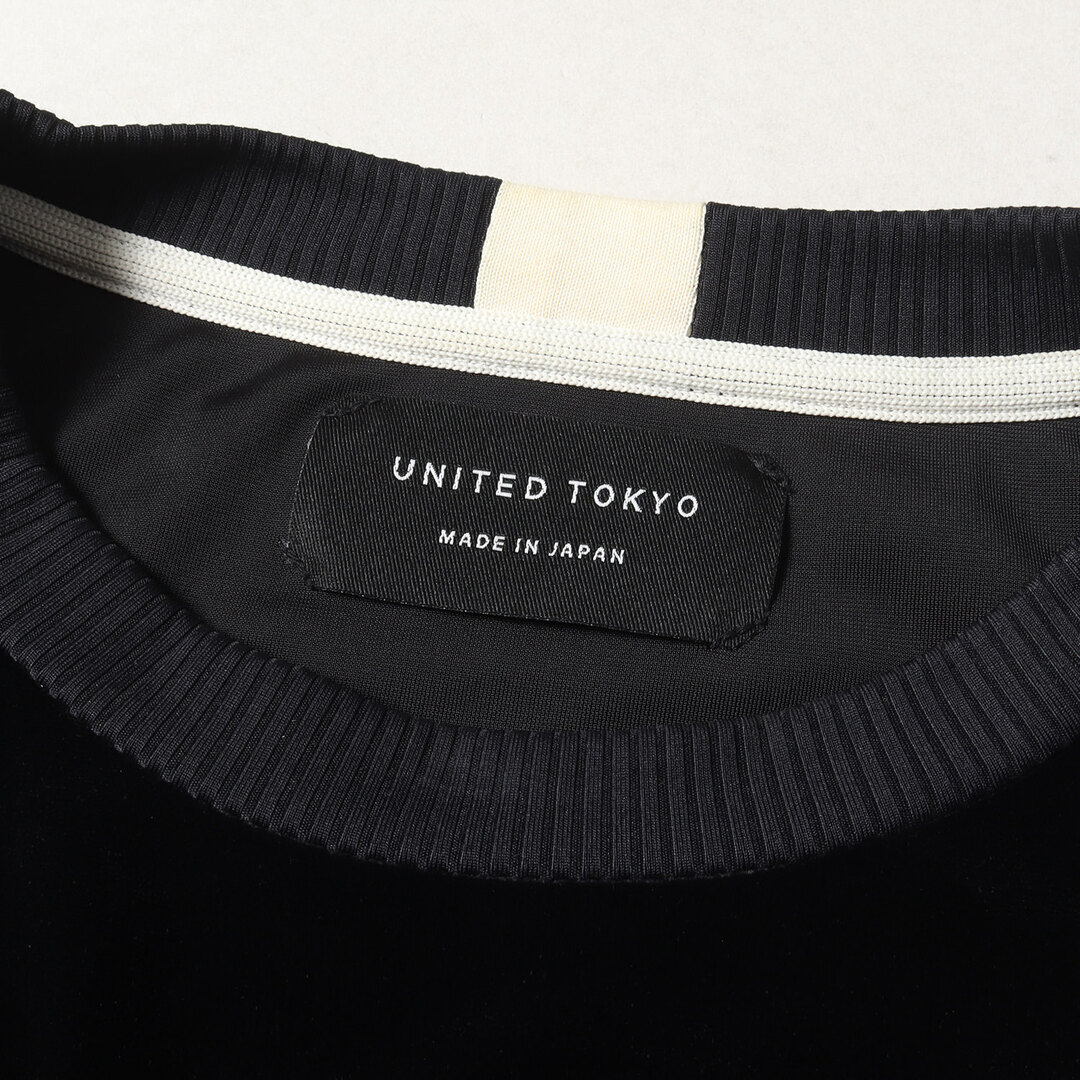 UNITED TOKYO(ユナイテッドトウキョウ)のUNITED TOKYO ユナイテッドトウキョウ Tシャツ サイズ:FREE サイドスリット ストレッチ ベロア ロングスリーブTシャツ 長袖 カットソー ロンT プルオーバー トップス ブラック 黒 日本製【メンズ】【中古】 メンズのトップス(Tシャツ/カットソー(七分/長袖))の商品写真