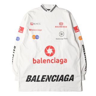 バレンシアガ(Balenciaga)のBALENCIAGA バレンシアガ Tシャツ サイズ:2 23SS 現行モデル ヴィンテージ ジャージー TOP LEAGUE オーバー サイズ ロングスリーブTシャツ トップス 長袖 カットソー モックネック ビッグシルエット ホワイト 白 【メンズ】【中古】(Tシャツ/カットソー(七分/長袖))