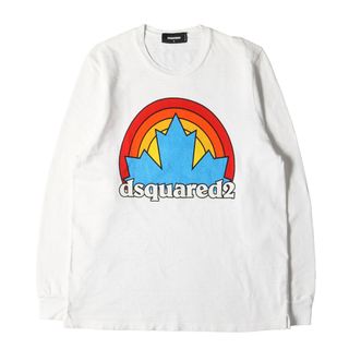 DSQUARED2 - DSQUARED2 ディースクエアード Tシャツ サイズ:S 22AW サンセット リーフ ロゴ スラブ ロングスリーブTシャツ S71GD1227 S24380 トップス 長袖 カットソー ロンT ホワイト 白 イタリア製【メンズ】【中古】