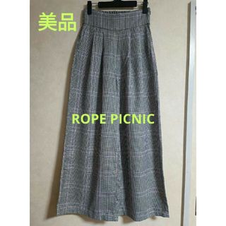 Rope' Picnic - 美品 ロペピクニック M チェック柄 ハイウエスト ワイドパンツ 春 夏 グレー