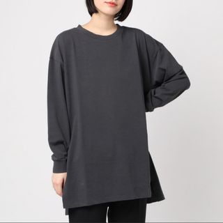 UNITED ARROWS コットンワイドサイドスリットロングスリーブTシャツ