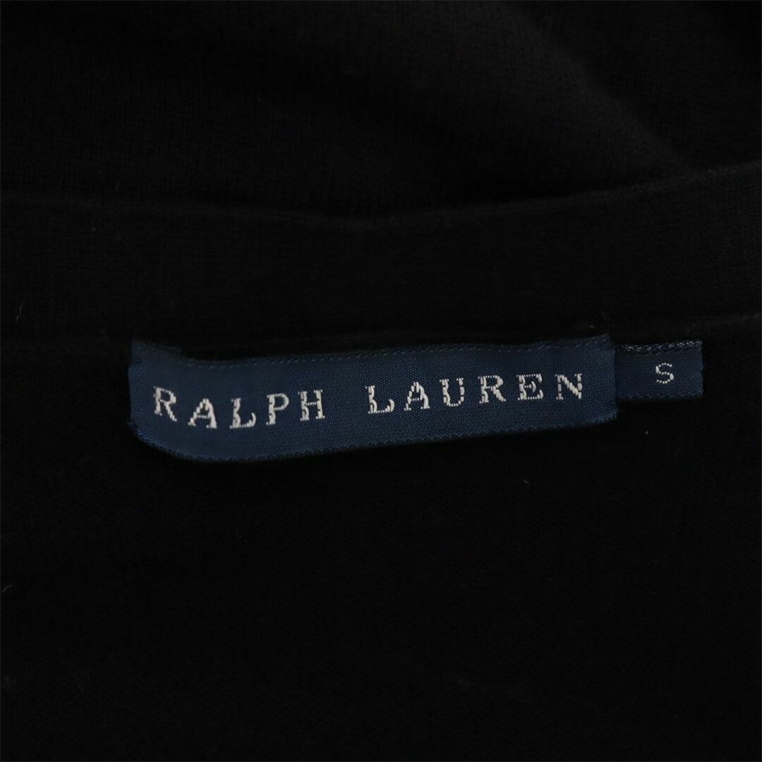 Ralph Lauren(ラルフローレン)のラルフローレン ロゴ刺繍 長袖 ウール ニット カーディガン S ブラック RALPH LAUREN レディース 古着 【240317】 メール便可 レディースのトップス(カーディガン)の商品写真