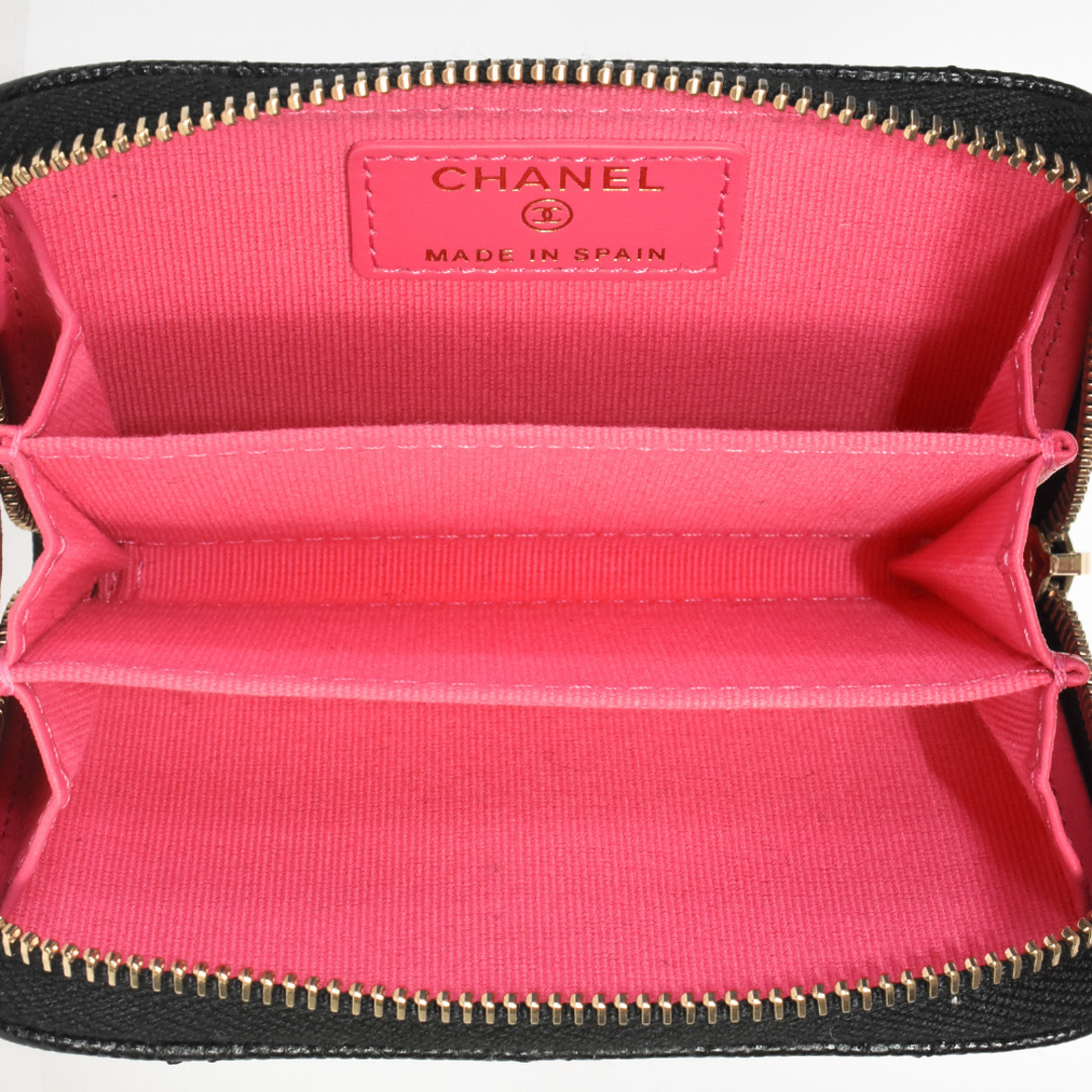 CHANEL(シャネル)のシャネル CHANEL マトラッセ ジップ コインパース コインケース キャビアスキン AP3186 ブラック ゴールド金具【中古】 メンズのファッション小物(コインケース/小銭入れ)の商品写真