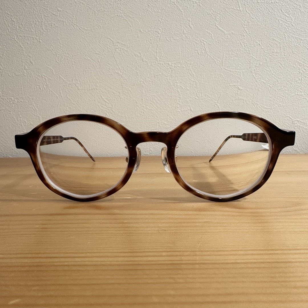 JINS(ジンズ)のJINS ジンズ メガネ 眼鏡 ラウンド ブラウン べっ甲 強度近視度数レンズ入 レディースのファッション小物(サングラス/メガネ)の商品写真