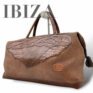 イビザ(IBIZA)のO021【良品】 ibiza イビザ ボストンバッグ パイソン 蛇革 タッセル(ボストンバッグ)