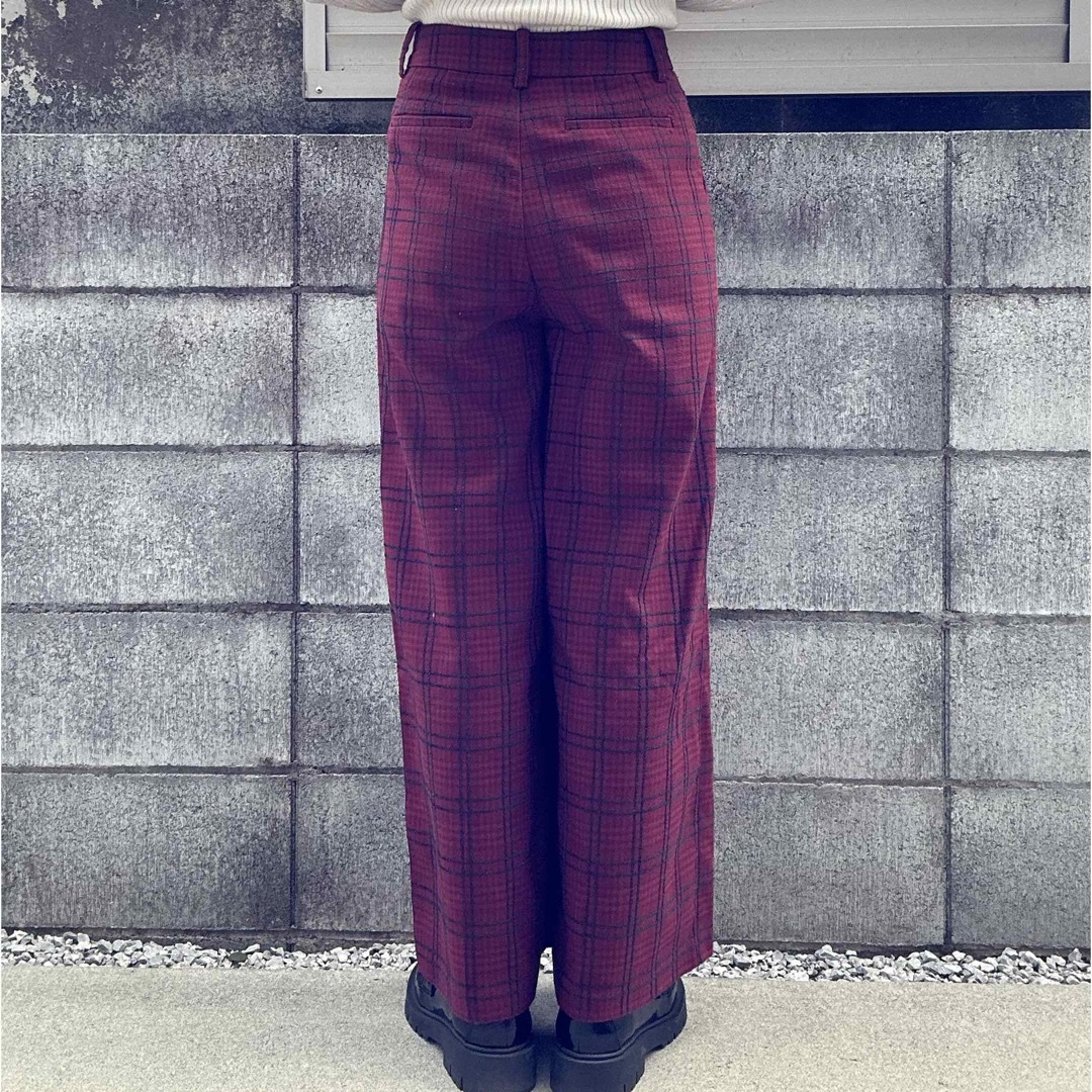 Lily Brown(リリーブラウン)のLily Brown チェックワイドパンツ レディースのパンツ(カジュアルパンツ)の商品写真