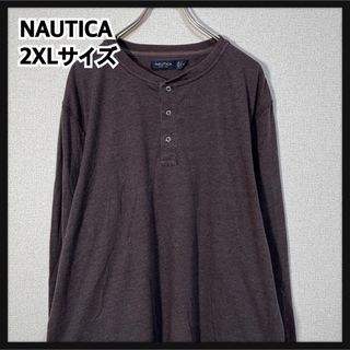 ノーティカ(NAUTICA)の【ノーティカ】ヘンリーネックロンT　ダークブラウン　無地　長袖Tシャツ81(Tシャツ/カットソー(七分/長袖))