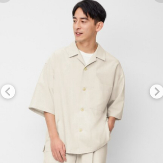 ジーユー(GU)のGUドライワイドフィットオープンカラーシャツ５部袖(シャツ)