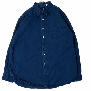 ギャップ(GAP)のOLD GAP ギャップ BD長袖シャツ 無地 ネイビー US古着 w12(シャツ)