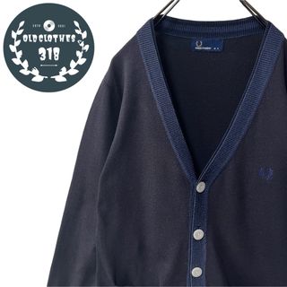 フレッドペリー(FRED PERRY)の【FRED PERRY】ハイゲージニット カーディガン ワンポイントロゴ 二枚襟(カーディガン)