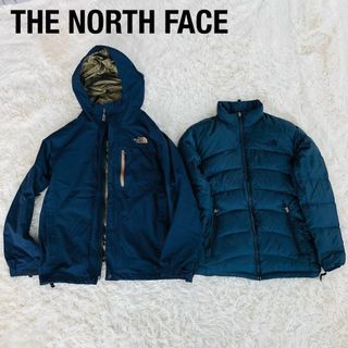 ザノースフェイス(THE NORTH FACE)のノースフェイスゼウストリクライメイトジャケットネイビー紺色ダウンライナー付き(マウンテンパーカー)