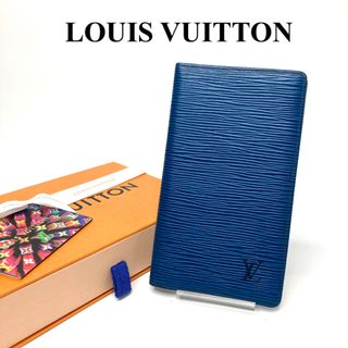 LOUIS VUITTON - ルイヴィトン　エピ　アジェンダポッシュ　札入れ　手帳カバー　長財布　ブルー　