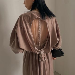 アメリヴィンテージ(Ameri VINTAGE)のAmeri Vintage 2WAY CURVE VELOURS DRESS(ロングドレス)