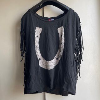 エイチアンドエム(H&M)の馬蹄 フリンジ カットソー (Tシャツ(半袖/袖なし))