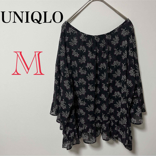 ユニクロ(UNIQLO)の『UNIQLO』　レディース　古着　カットソー　シャツ　ブラウス　ブラック (シャツ/ブラウス(半袖/袖なし))