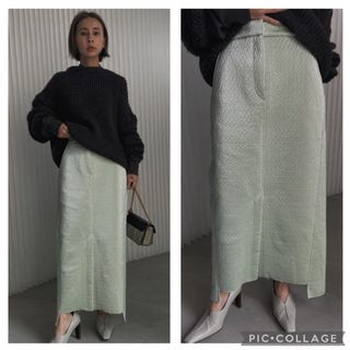 アメリヴィンテージ(Ameri VINTAGE)のAMERI REFLECTION TWEED SKIRT 税込19,250円(ロングスカート)