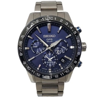 セイコー(SEIKO)のSEIKO ASTRON 5Xシリーズ デュアルタイム SBXC015 中古 良品 メンズ 腕時計 GPS ブルー クロノグラフ セイコー アストロン 32403K120(腕時計(アナログ))