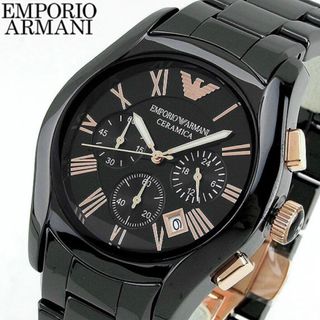 Emporio Armani - 【未使用】Emporio Armani ブラック×イエローゴールド クロノグラフ