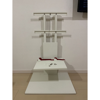 WALL TV STAND V2 LOW サテンホワイト 棚板付(その他)