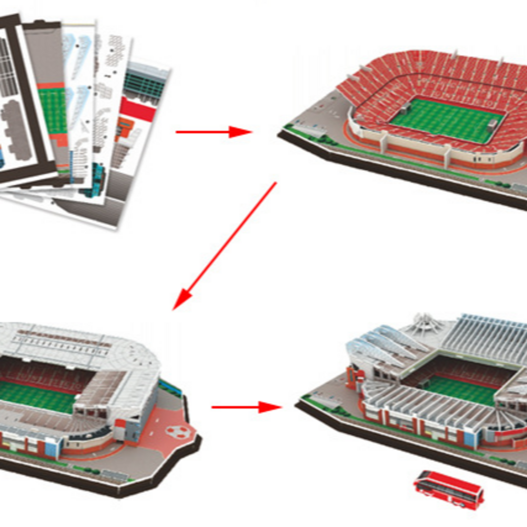 3DパズルDIYサッカースタジアム　マンチェスターユナイ　モデル　キッズ教育開発 エンタメ/ホビーのおもちゃ/ぬいぐるみ(模型/プラモデル)の商品写真