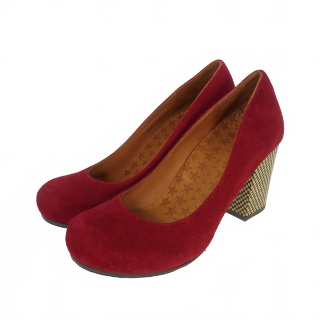 CHIE MIHARA(チエミハラ)のチエミハラ チャンキーヒール スウェード パンプス シューズ 37 赤 レディースの靴/シューズ(ハイヒール/パンプス)の商品写真