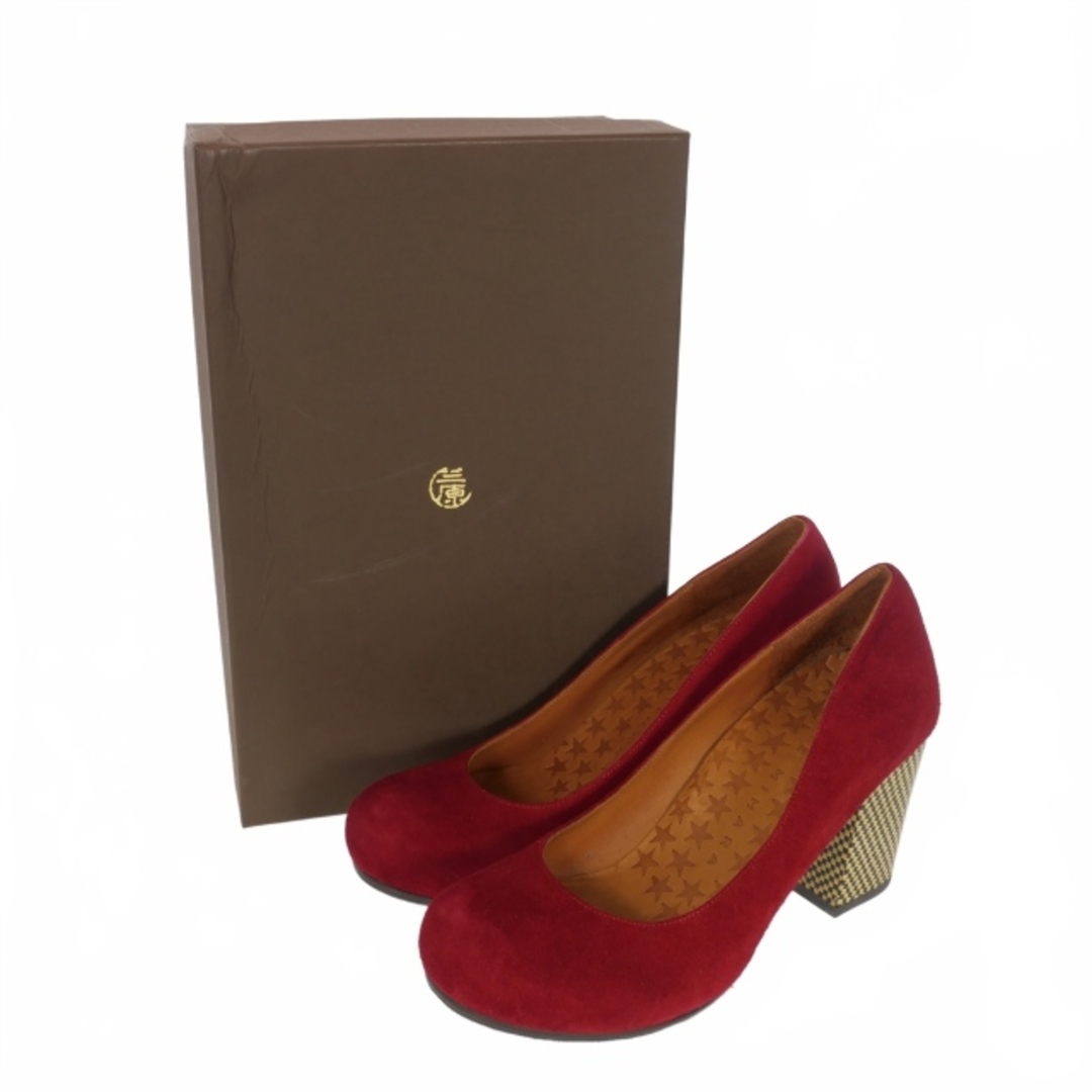CHIE MIHARA(チエミハラ)のチエミハラ チャンキーヒール スウェード パンプス シューズ 37 赤 レディースの靴/シューズ(ハイヒール/パンプス)の商品写真