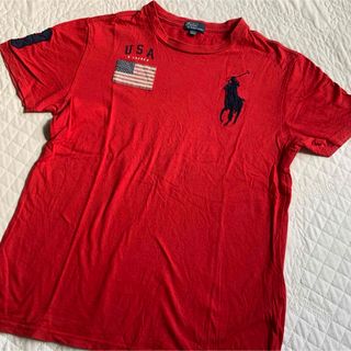 ポロラルフローレン(POLO RALPH LAUREN)の☆POLO ラルフローレン   ビッグポニー＋国旗Ｔシャツ☆サイズL 160(Tシャツ/カットソー)