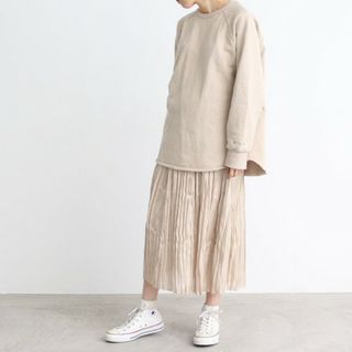 ドットアンドストライプスチャイルドウーマン(Dot&Stripes CHILDWOMAN)のプラチナサテン ワッシャープリーツスカート(ロングスカート)