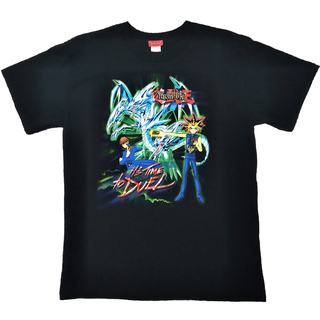 ユウギオウ(遊戯王)の古着　遊戯王　1996　Tシャツ　実寸Mサイズくらい　黒　アニメ　遊☆戯☆王 *(Tシャツ/カットソー(半袖/袖なし))