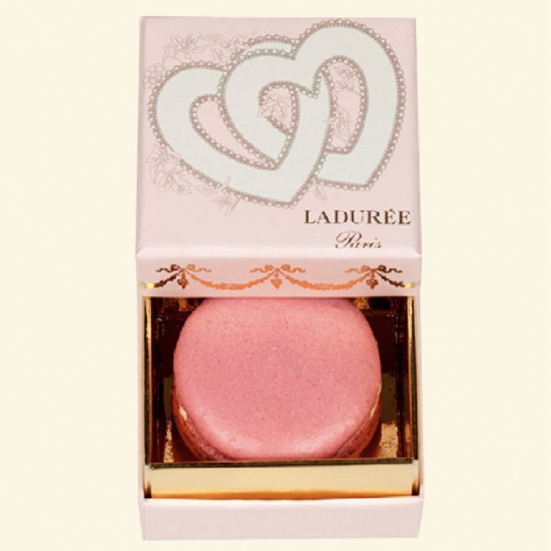 LADUREE(ラデュレ)のラデュレ マカロンボックス 空箱 ハート リボン ピンク LADUREE インテリア/住まい/日用品のインテリア小物(小物入れ)の商品写真