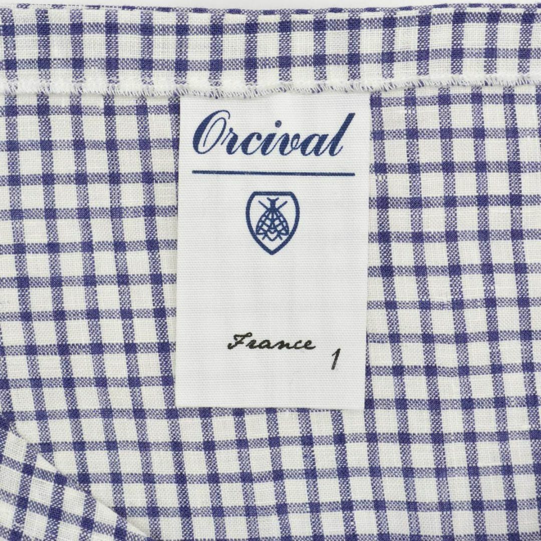 ORCIVAL(オーシバル)の【ORCIVAL】チェック ボートネックリネンクロスプルオーバー五分袖ワンピース レディースのワンピース(ひざ丈ワンピース)の商品写真