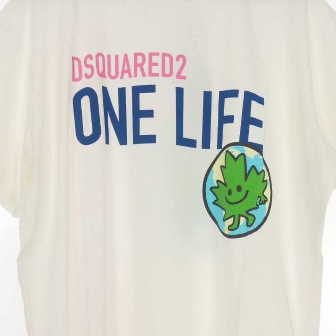 DSQUARED2(ディースクエアード)のディースクエアード 22SS ロゴプリントＴシャツ カットソー 半袖 XL 白  レディースのトップス(Tシャツ(半袖/袖なし))の商品写真
