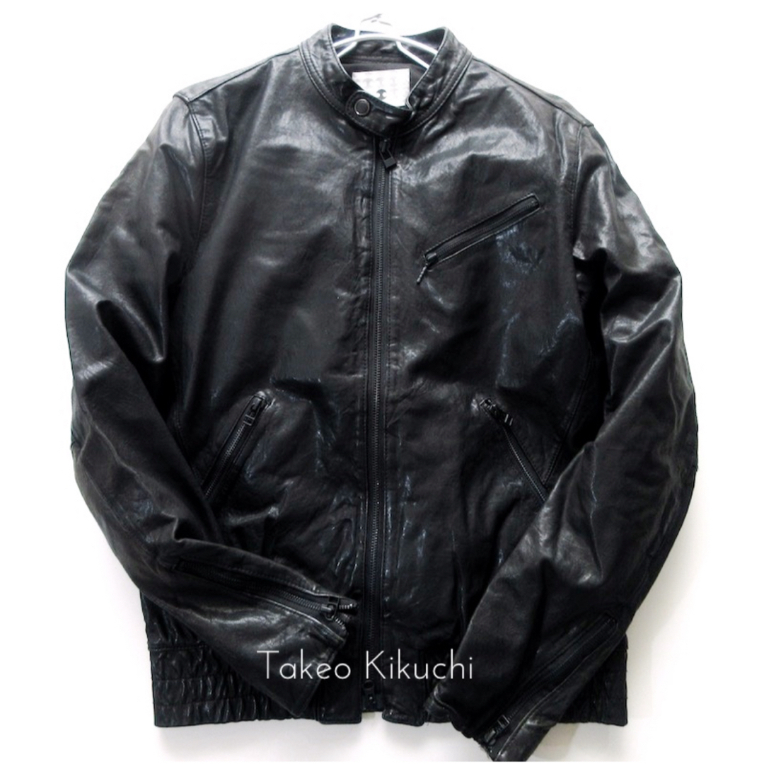 タケオキクチ レザージャケット シングル ライダース 気負わ 黒 タケオキクチ レザージャケット シングル ライダース 気負わ 黒