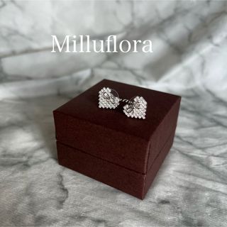 スタージュエリー(STAR JEWELRY)のミルフローラ　シルバー　キュービックジルコニア 　ハート　リボン　ピアス(ピアス)