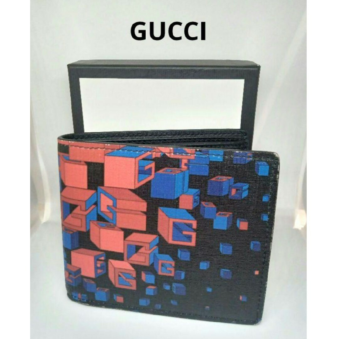 Gucci(グッチ)のGUCCI  スクエアGスペース 二つ折り財布  ブラック メンズのファッション小物(折り財布)の商品写真