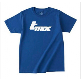 【値引不可 完売】tohji t-mix logo Tシャツ ブルー XLサイズ(Tシャツ/カットソー(七分/長袖))