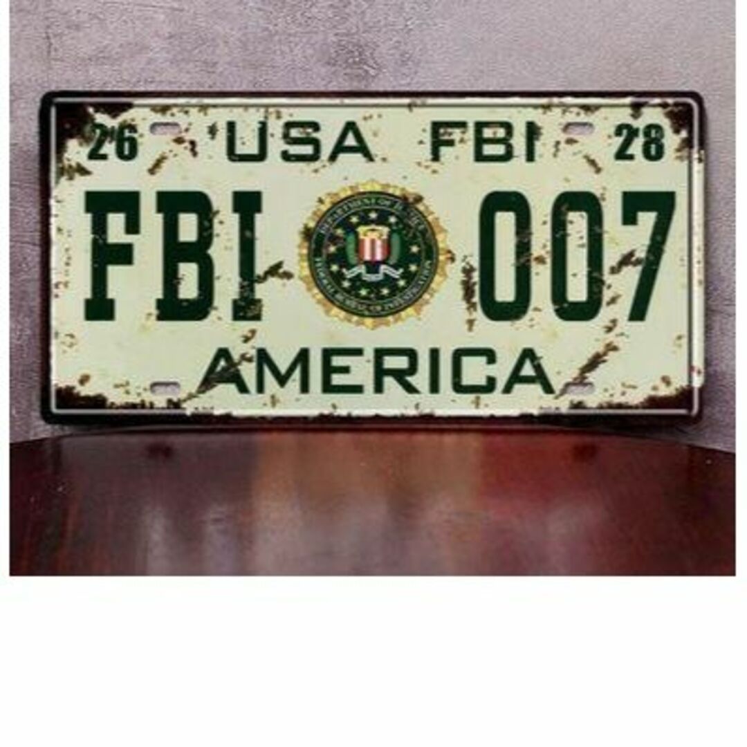 ブリキ看板 アメリカ AMERICA USA FBI アメリカン雑貨 インテリア/住まい/日用品のインテリア小物(置物)の商品写真