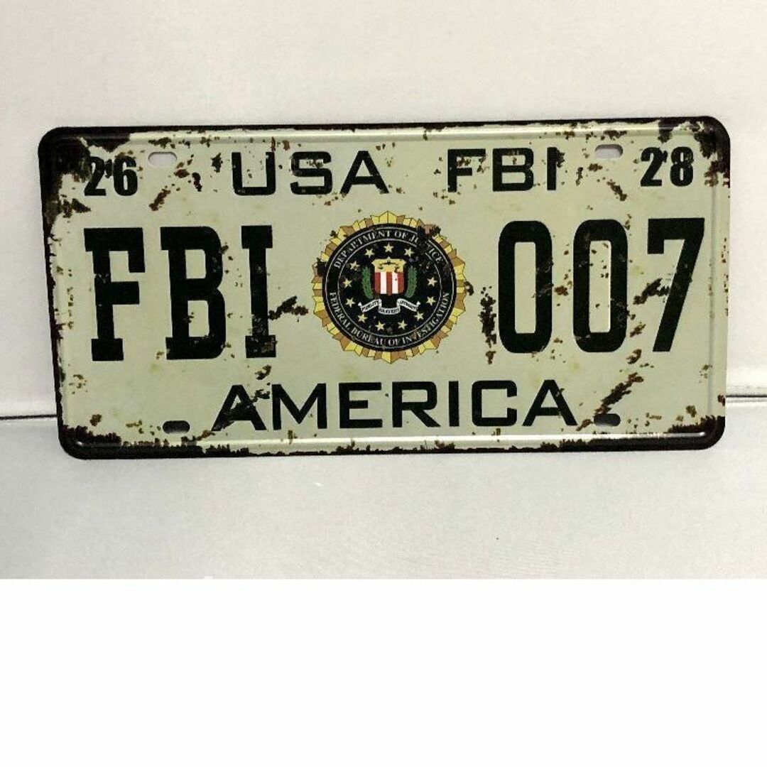 ブリキ看板 アメリカ AMERICA USA FBI アメリカン雑貨 インテリア/住まい/日用品のインテリア小物(置物)の商品写真