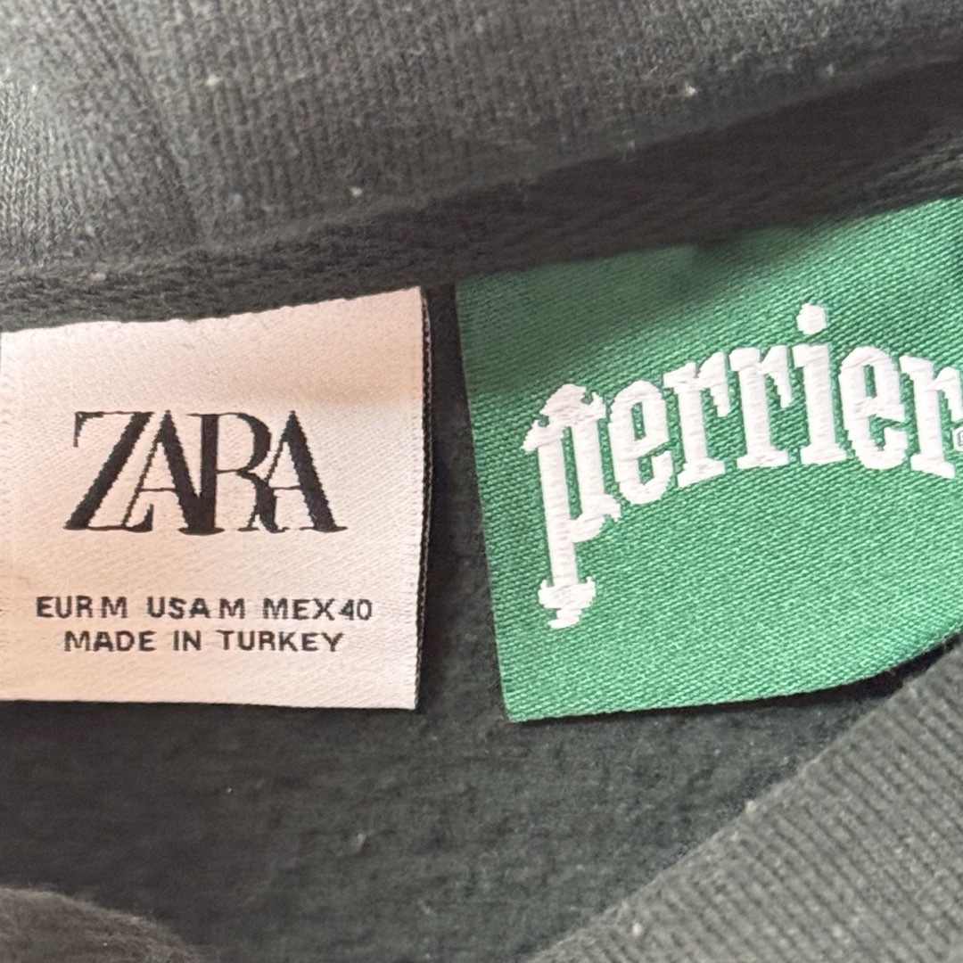 ZARA(ザラ)のZARA PERRIER パーカー　スウェット　M　モスグリーン メンズのトップス(パーカー)の商品写真