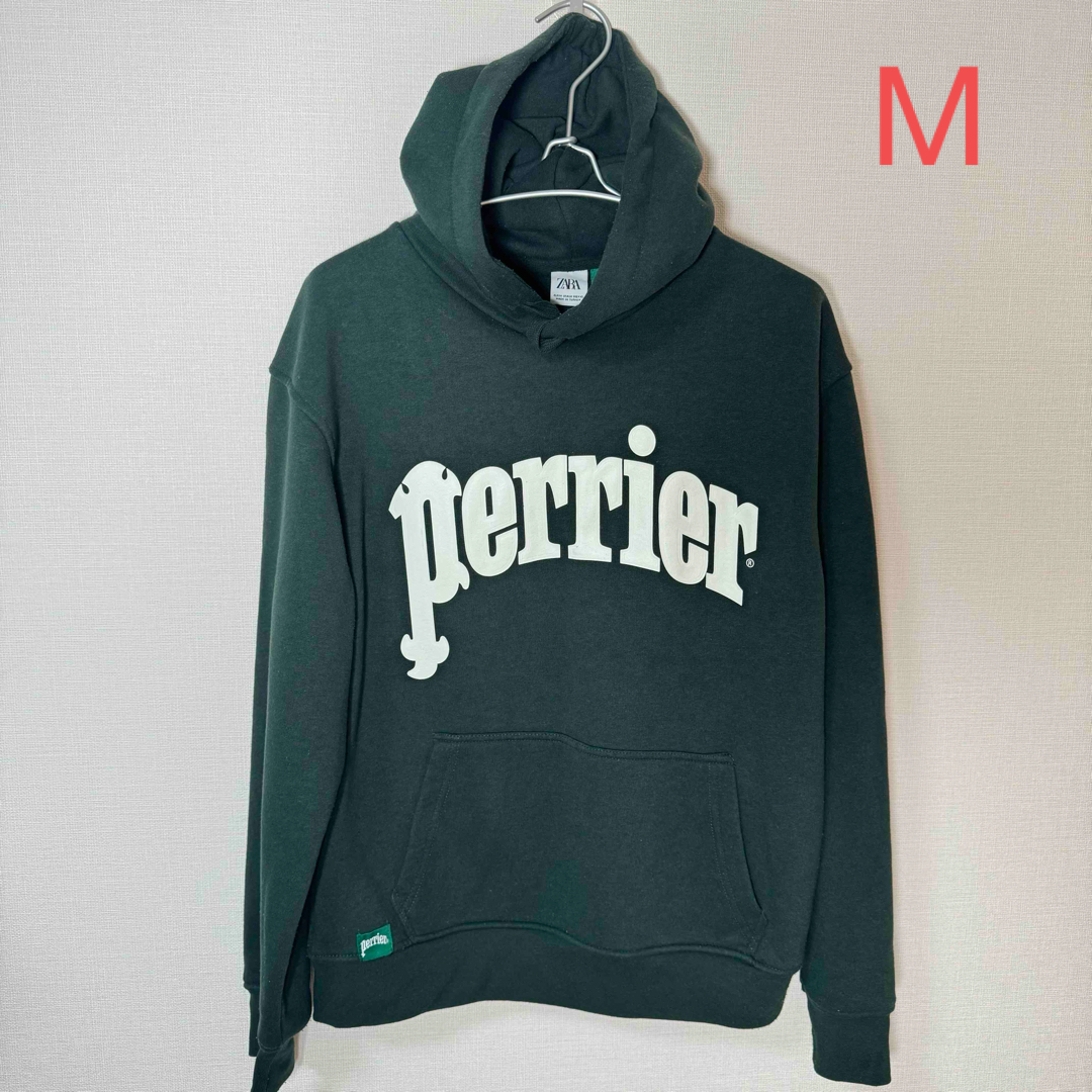 ZARA(ザラ)のZARA PERRIER パーカー　スウェット　M　モスグリーン メンズのトップス(パーカー)の商品写真