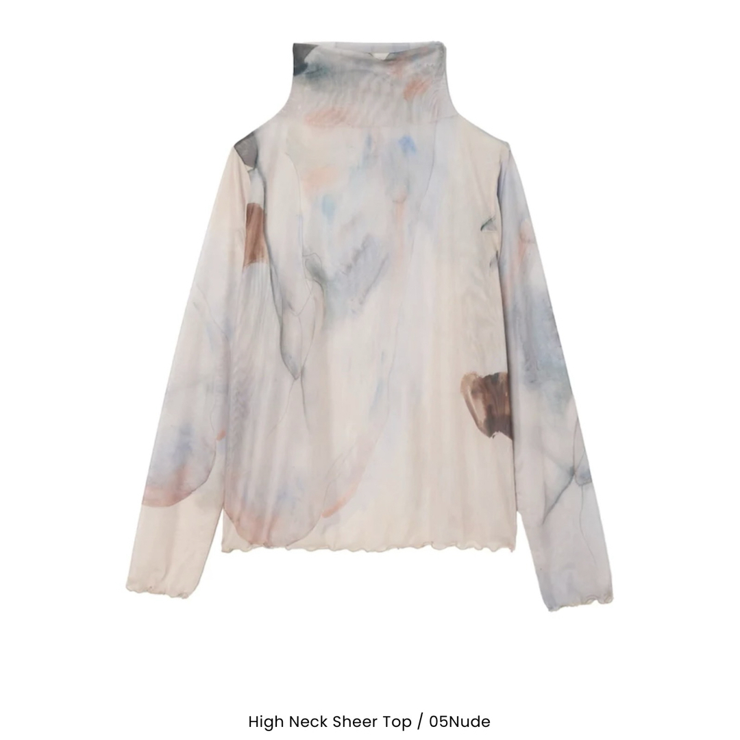 Marte(マルテ)のMARTE sahara High Neck Sheer Top 05Nude レディースのトップス(カットソー(長袖/七分))の商品写真